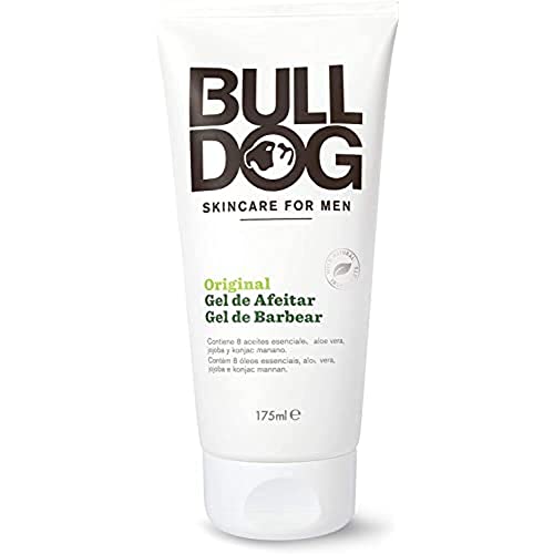 Bulldog Skincare – Gel de Afeitar – Gama Original – Ideal para un Afeitado al Ras, Limpio y Fresco – Ingredientes Naturales: Aloe Vera, Aceite de Camelina y Té Verde – 175 ml