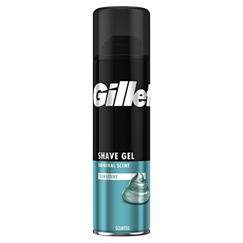 Gillette Classic Gel de Afeitar Hombre para Pieles Sensibles, Protege contra la Irritación del Afeitado, 200 ml