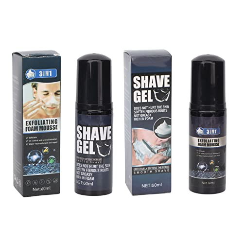 2 Uds Kit de Cuidado de la Piel Facial para Hombres Kit de Crema de Limpieza de Espuma y Barba Exfoliante para el Cuidado de la Cara de los Hombres
