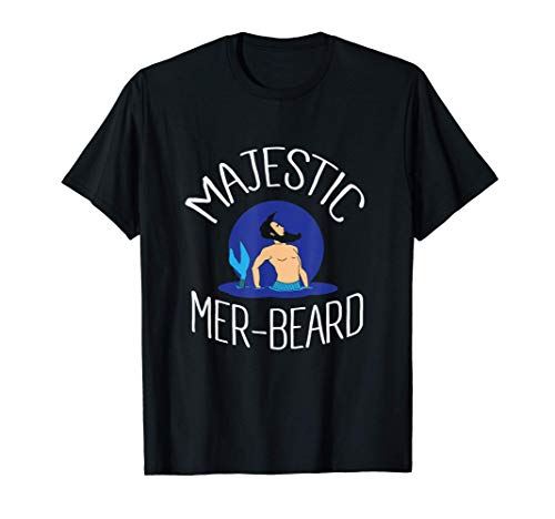 Majestic Mer-Beard Funny Bearded Mermaid Camiseta