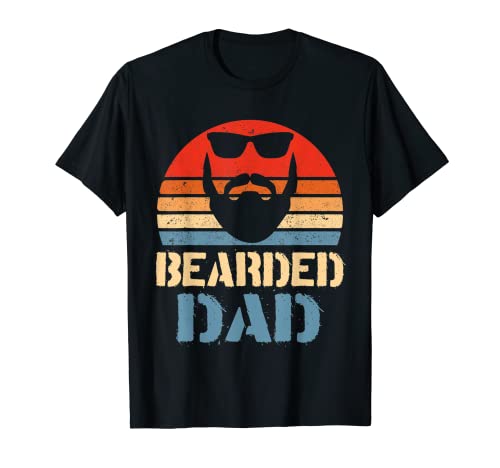 Hombre Bearded Daddy Retro Vintage Papá barbudo Papá con barba Camiseta