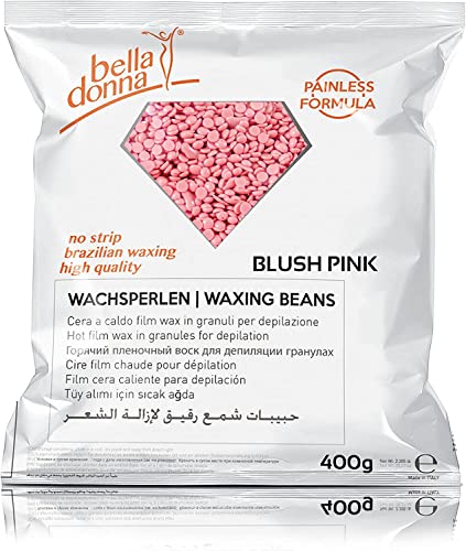 Bella Donna - Cera en perlas para depilación sin bandas y sin dolor, elástica y cremosa, 400 g, 'blush pink