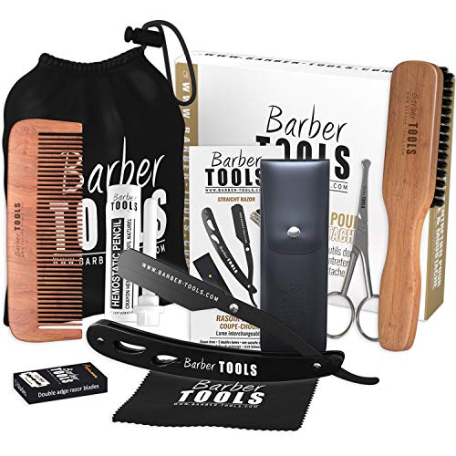 Kit de cuidado y cuidado para barba y afeitado. 10 Accesorios ✮ BARBER TOOLS ✮