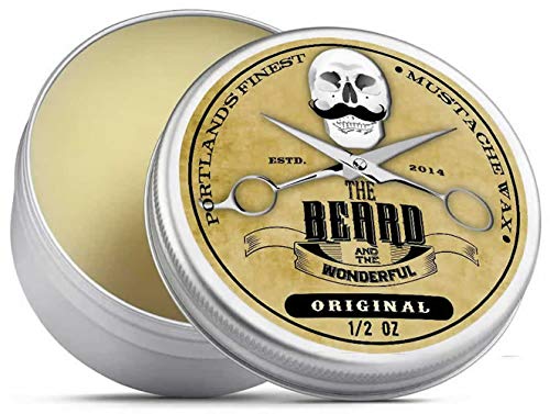 Premium Strong Moustache Wax (15ml) Unscented for styling twists,points & curls - The Beard and The Wonderful by The Beard and The Wonderful